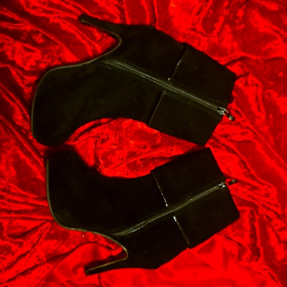 Women's Boots 4 in high heels buttons on the side black suede - Picture 4 of 6